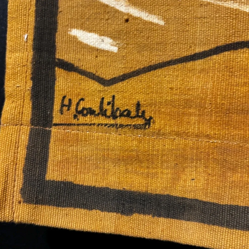Signed H. Coulibaly Korhogo Textile Wall Hanging – African Art – 36